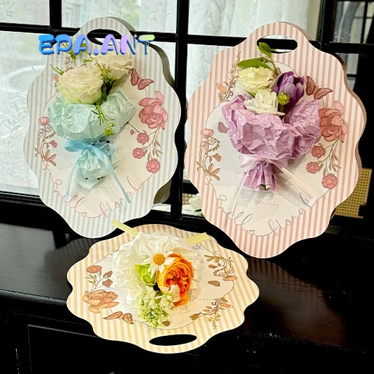 การ์ดรองดอกไม้ จัดช่อดอกไม้ แถมริบบิ้นผูกดอกไม้30ซม.