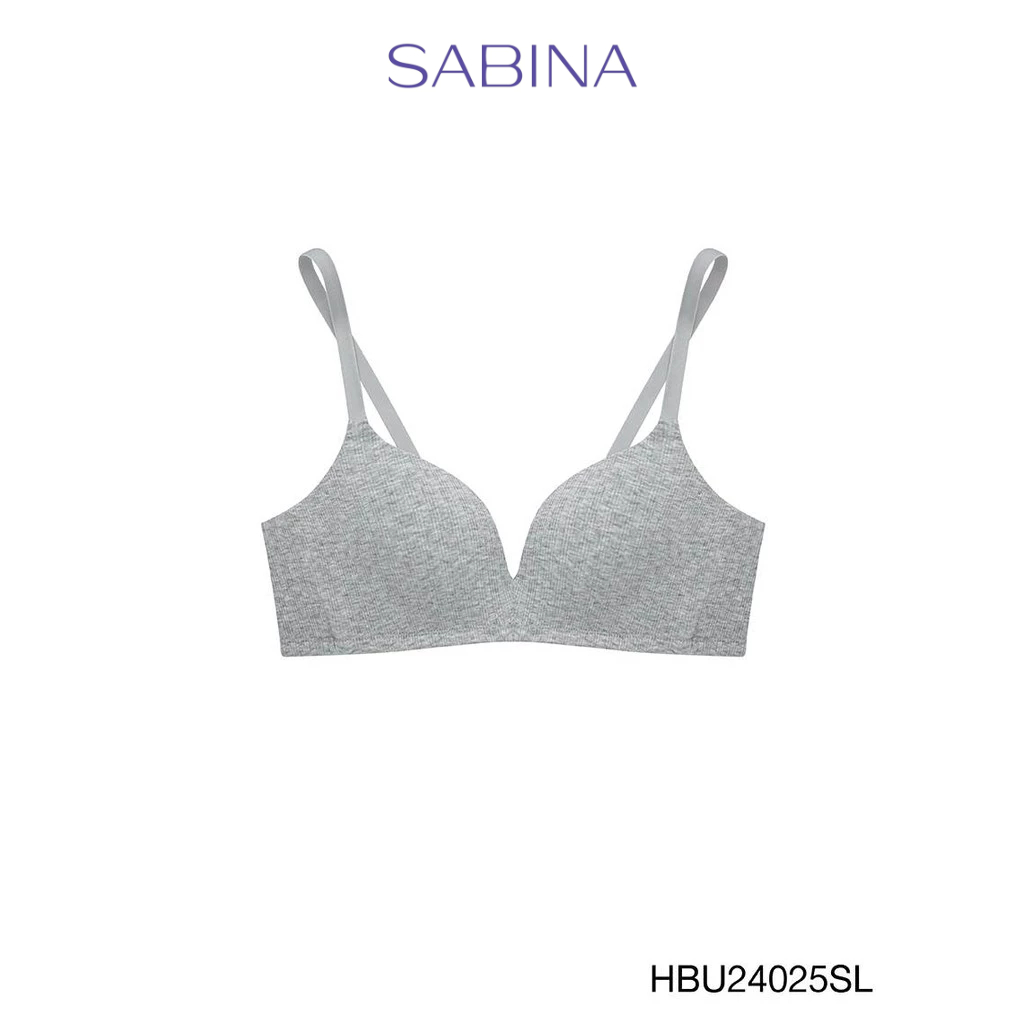 Sabina Habpy Pretty Perfect Level 1 เสื้อชั้นใน  ไร้โครง รหัส HBU24025SL - สีเทาอ่อน