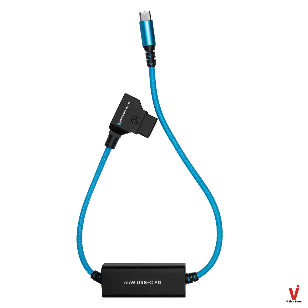 พร้อมส่ง KONDOR BLUE 16" D-Tap to USB-C Power Delivery Cable for Mirrorless Cameras & Laptops