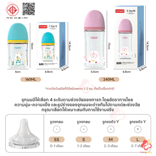 IVORYBABY ขวดนมแก้ว ขวดนม ทนความร้อนสูง ขวดนมเด็ก ป้องกันการรั่ว ขวดนมแก้วเด็กแรกเกิด