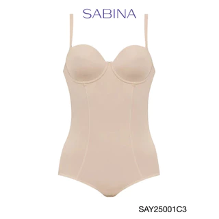 Sabina บอดี้สูทกระชับสัดส่วน มีโครง Medium Support รหัส SAY25001C3 - สีเนื้อเข้ม