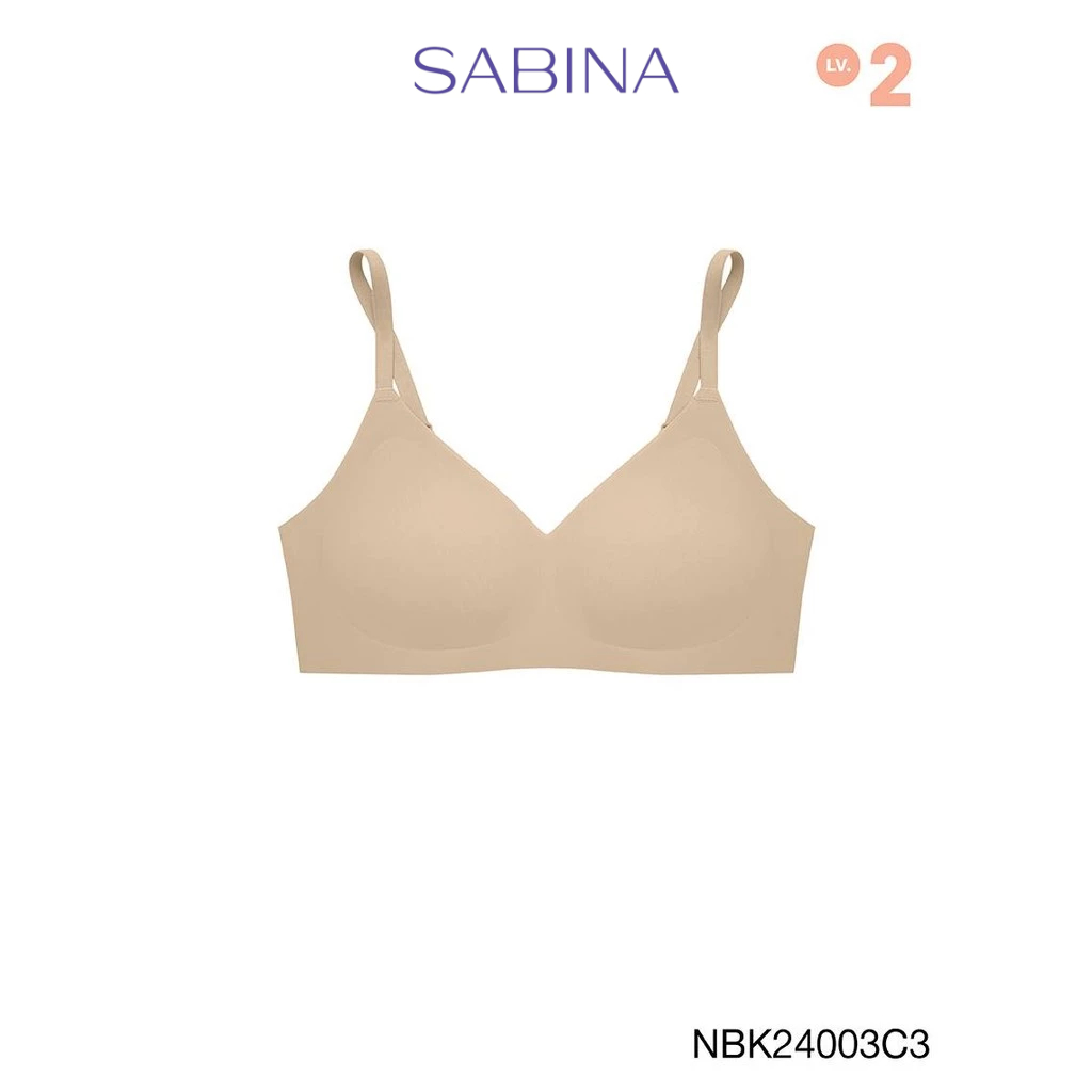 [Online Exclusive]  Sabina Soft Collection Level 2 เสื้อชั้นใน ไร้ตะเข็บ ไร้โครง รหัส NBK24003C3 - ส
