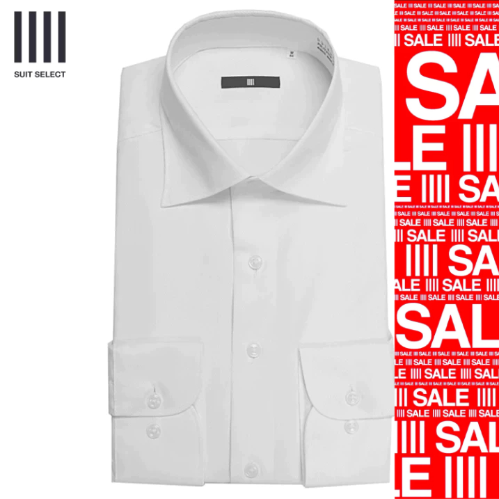 SUIT SELECT Wide Spread Twill Shirt (White) เสื้อเชิ้ตสีขาวแขนยาว - รุ่น 01