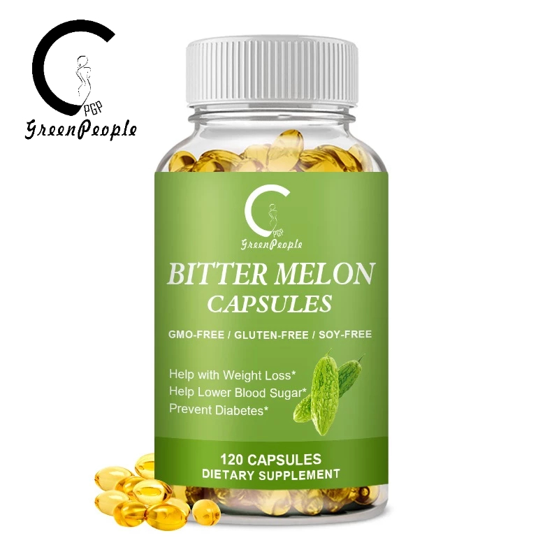 GPGP Bitter Melon 120PCS-2,500mg,รองรับระบบเผาผลาญกลูโคส,บํารุงตับอ่อน,ฟังก์ชั่นวิดีโอและการเผาผลาญ,สําหรับผู้ชายและผู
