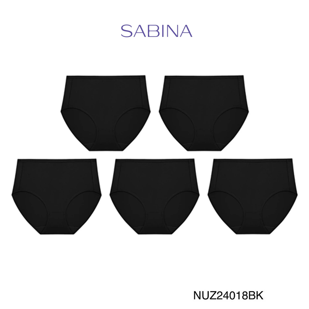 Sabina กางเกงชั้นใน (Set 5 ชิ้น) Microfiber Everyday Series กางเกงในทรงเอวสูง รหัส NUZ24018BK - สีดำ