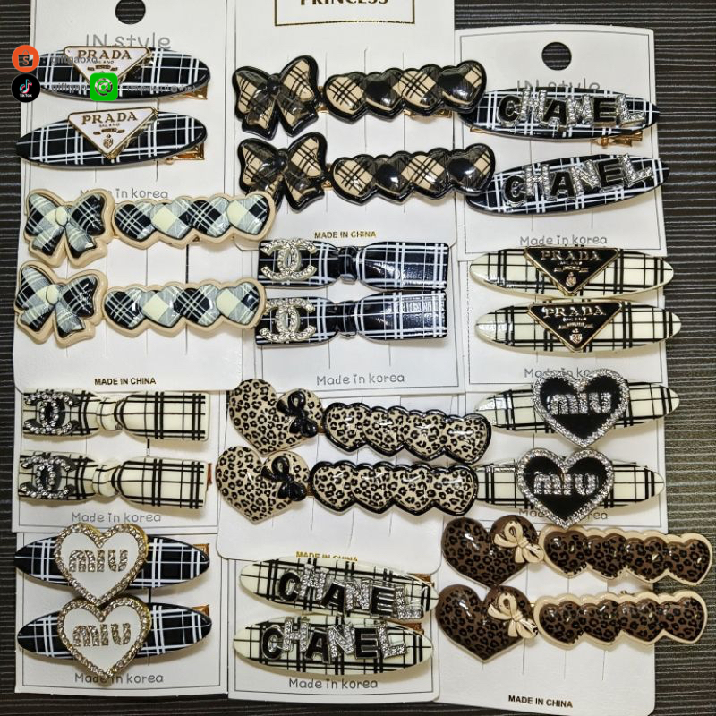 พร้อมส่ง กิ๊บหนีบผมงานติดอะไหล่ เรียบหรู โทนสีสุภาพ ราคาต่อคู่