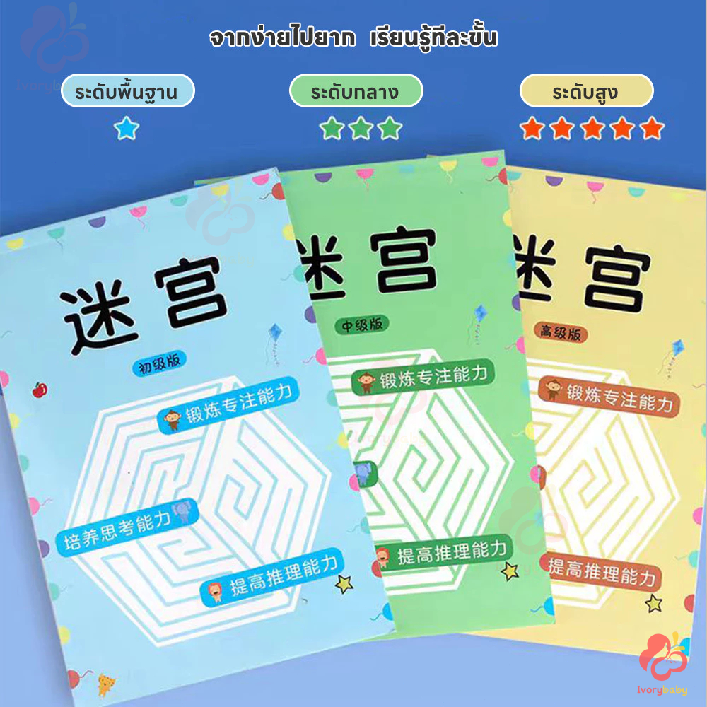 IVORYBABY หนังสือเขาวงกต ของเล่นเสริมการเรียนรู้ ฝึกสมาธิ ของเล่นเสริมพัฒนาการเด็ก สําหรับเด็ก ของเล่นเสริมพัฒนาการ - รูปที่ 2