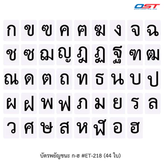 บัตรคำ Flashcards อักษรภาษาไทย พยัญชนะและสระ บัตรพลาสติก ขนาด 4.5x6 ซม.