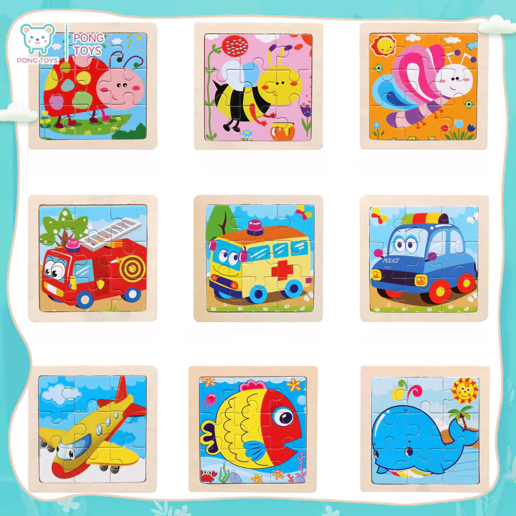 🔥ของเล่นไม้เสริมพัฒนาการ | จิ๊กซอว์สัตว์ 9 ชิ้น✨ เก็บเงินปลายทาง | สัตว์ป่าน่ารัก