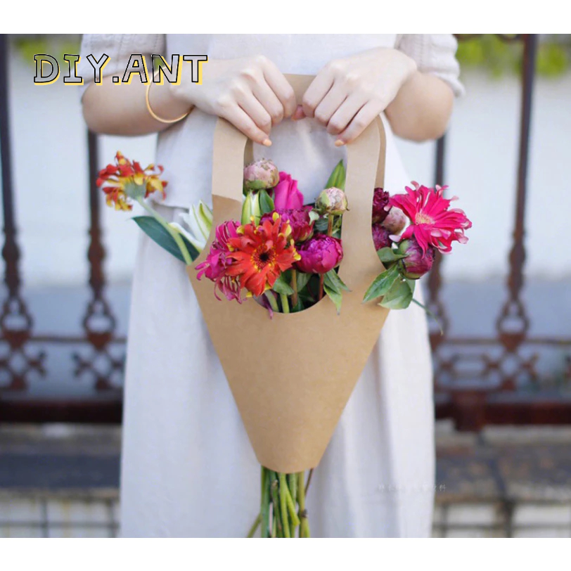 DIY  ถุง ถุงกระดาษ สำหรับใส่ดอกไม้ วันวาเลนไทน์ ราคา ถูกที่สุด ดีลบีเคเค แกลเลอรีภาพที่ 5