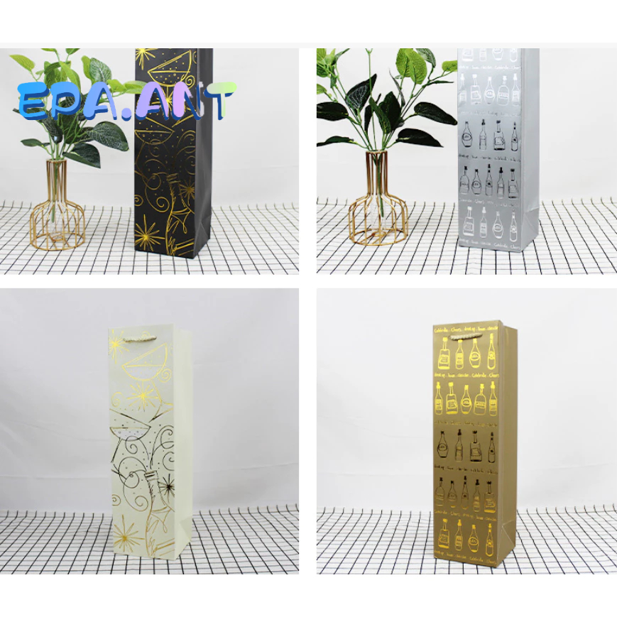 พร้อมส่งถุงกระดาษทรงสูง ถุงไวน์ ถุงใส่ขวดไวน์ รูปที่ 4