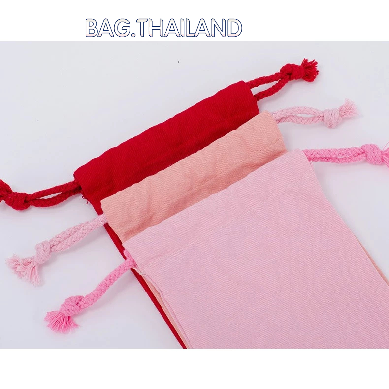🍒bag🍒..มาใหม่...ถุงหูรูด ถุงผ้าฝ้าย พิเศษ กระเป๋าผ้า ผ้าลินินมี20สี ใส่ของชำร่วย ถุงจัดเก็บ