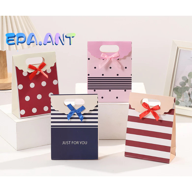 🌺EPA🌺กระเป๋าทรงหูจับ ถุงของขวัญ กระเป๋าใส่เครื่องประดับ ถุงกระดาษ กระเป๋าของที่ระลึก ลวดลายสวยงาม มี2แบบ