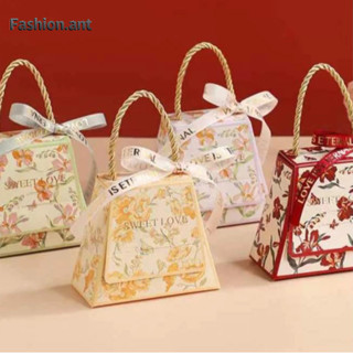 ✅สินค้าใหม่✅กล่องขนม กล่องใส่ของชำร่วย/ของขวัญ ลายดอกไม้ ทรง…