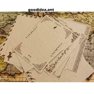 GIDA✏️ พร้อมส่ง กระดาษโน๊ต16แผ่นจดหมายวินเทจ บัตรอวยพรเขียนบันทึก