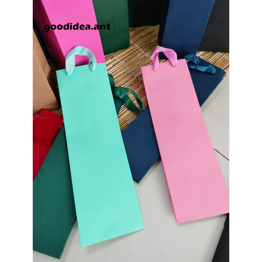 GIDA✏️ พร้อมส่ง ถุงไวน์ กระดาษใส่ขวด ถุงกระดาษคราฟท์ทรงยาวใส่ของ