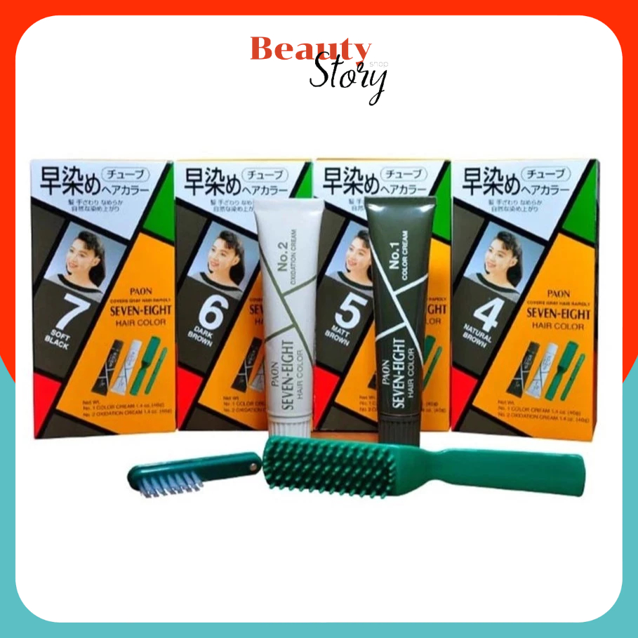 พาออน PAON SEVEN-EIGHT Permanent Hair Color ครีมเปลี่ยนสีผม ย้อมผม ปิดผมขาว (กล่องจริง และ รีฟิว) รูปที่ 2