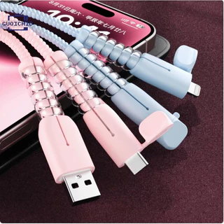Charger Protector ซิลิโคนป้องกันสายเคเบิลข้อมูลเหมาะสำหรับ IP Android TYPE C ฝาครอบป้องกันสายเคเบิลข้อมูล Data Cable