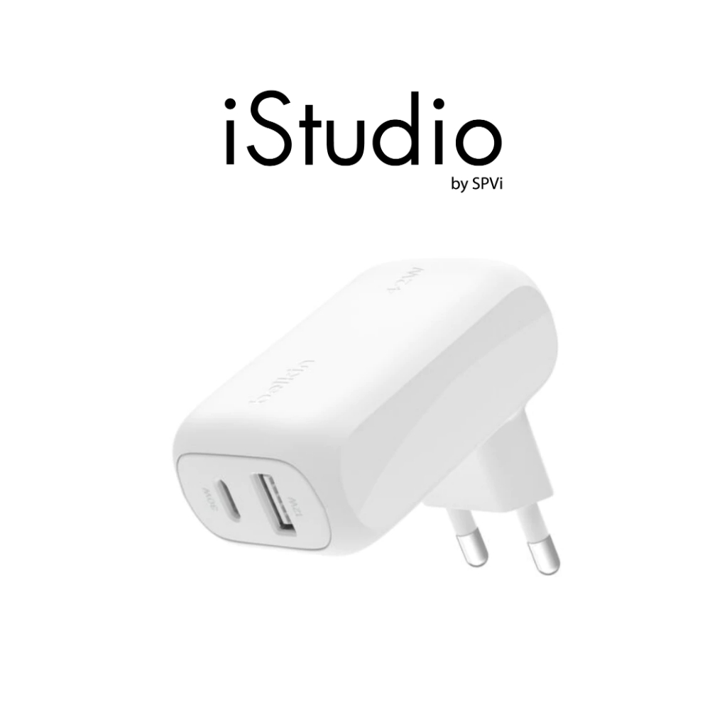 Belkin WCB009 หัวชาร์จ 2 พอร์ต USB-A+USB-C กำลังไฟสูงสุด 42 วัตต์ ชาร์จเร็ว PD 3.0+PPS