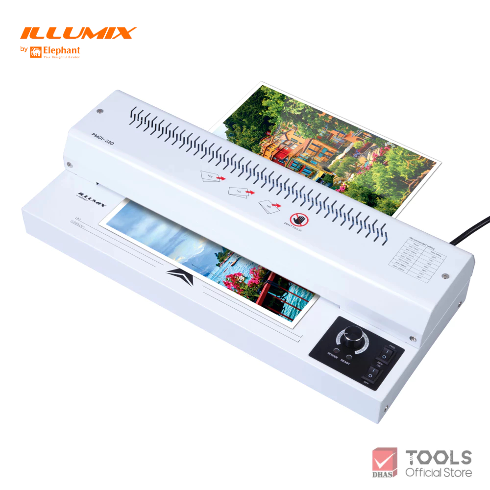 ILLUMIX LAMINATOR PM01-320 (2 Pin Plug) เครื่องเคลือบกระดาษ ประสิทธิภาพสูง รองรับพลาสติกหนา เคลือบร้