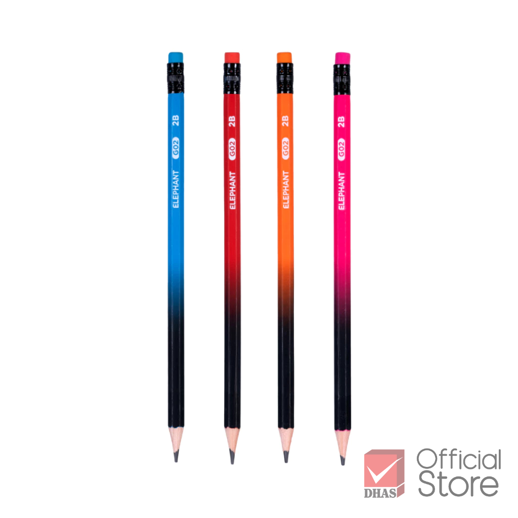 Elephant ดินสอ ดินสอดำ 2B No.G-02 จำนวน 4 แท่ง และ 12 แท่ง