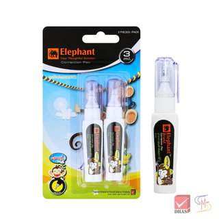 Elephant ตราช้าง ปากกา ปากกาลบคำผิด สปาร์ค BLISTER 3 มล. จำนวน 1 ด้าม และ 2 ด้าม