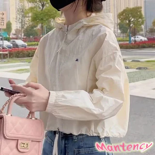 เสื้อแจ็คเก็ตป้องกันแสงแดดหลวมสั้นผู้หญิงเสื้อบางฤดูร้อนเสื้อแจ็คเก็ตคลุมด้วยผ้าอเนกประสงค์-MTY