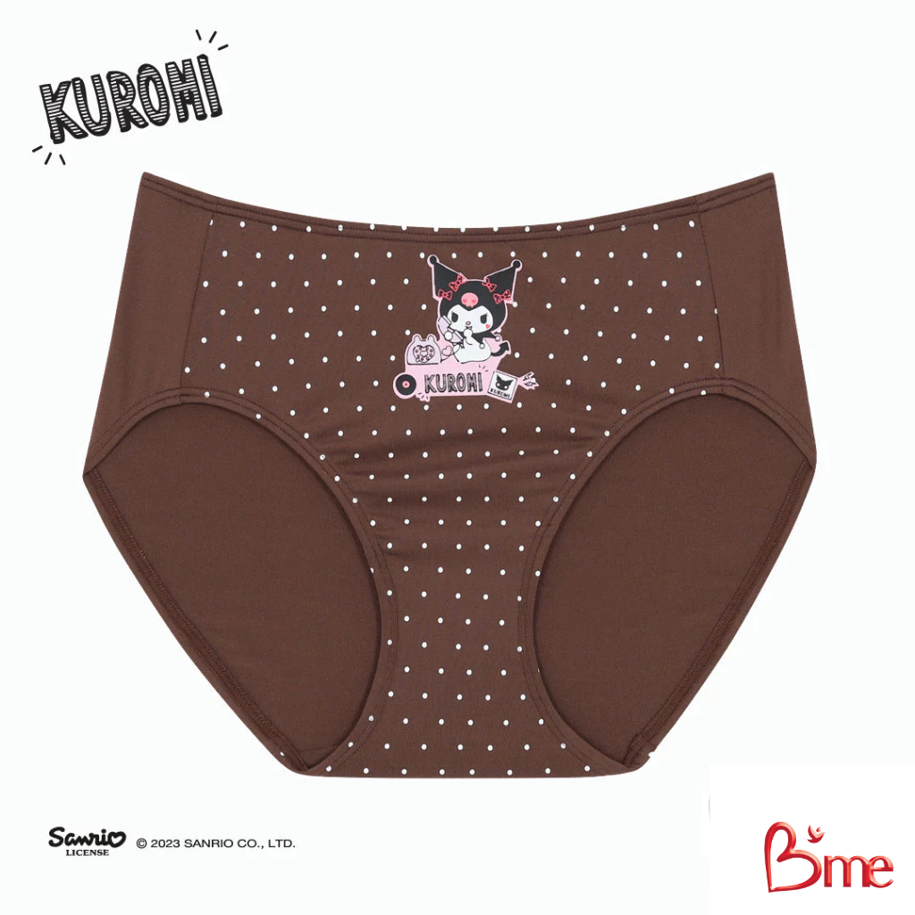 B'me กางเกงในเอวกลาง Kuromi 4 รุ่น ME7097 สีน้ำตาลเข้ม สีฟ้า สีเขียว สีดำ