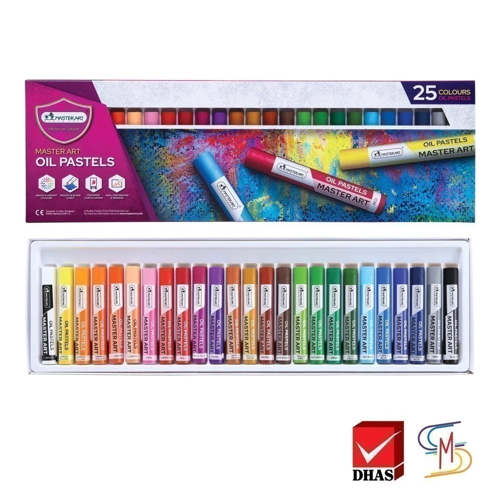 Master Art มาสเตอร์อาร์ต สีชอล์ก สีชอล์กน้ำมัน 25 สี ( สีชอล์ค )