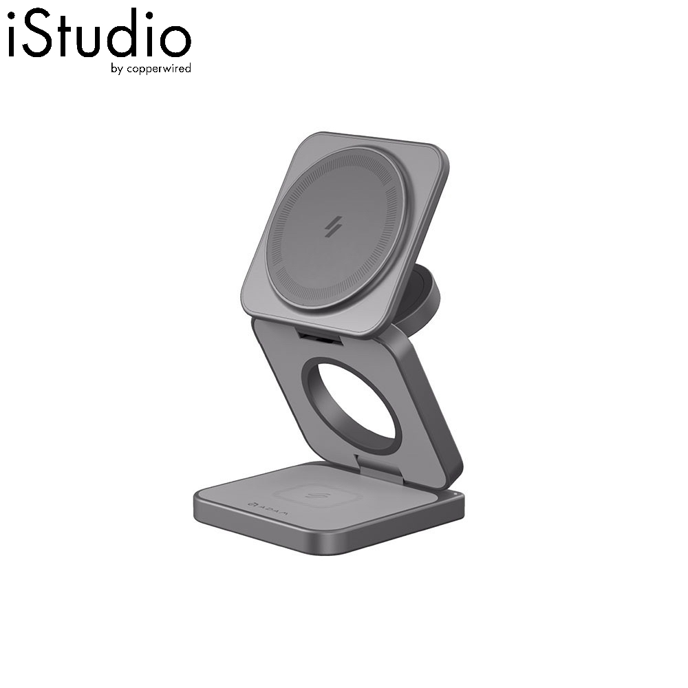 แท่นชาร์จไร้สาย Mag 3 Pro Qi2 3 in 1 ADAM ELEMENT พับได้ พกพาสะดวก เหมาะสำหรับเดินทาง | iStudio