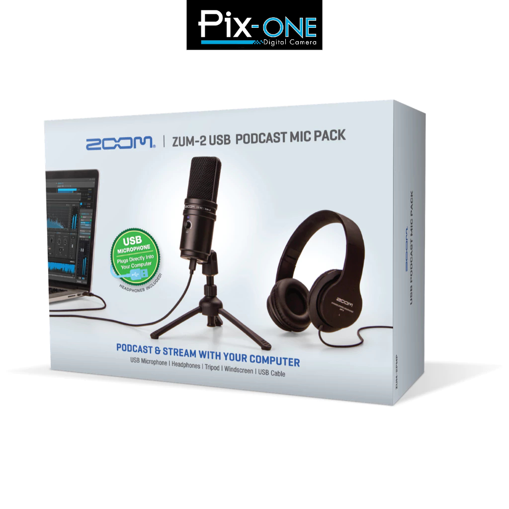 Zoom ZUM-2PMP ชุด USB MICROPHONE พร้อมหูฟัง รับประกันศูนย์