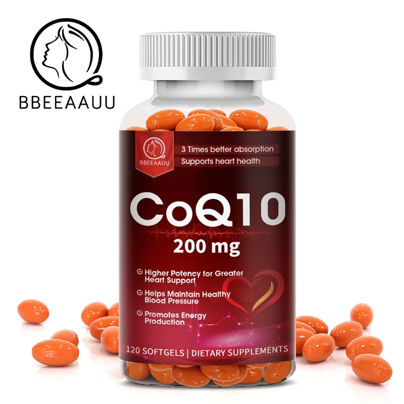 BBEEAAUU CoQ10-200mg 120Capsules, CoQ10-200mg แคปซูล เพิ่มสุขภาพหัวใจ ป้องกันสารต้านอนุมูลอิสระ ส่งเสริมสุขภาพช่องปาก แล