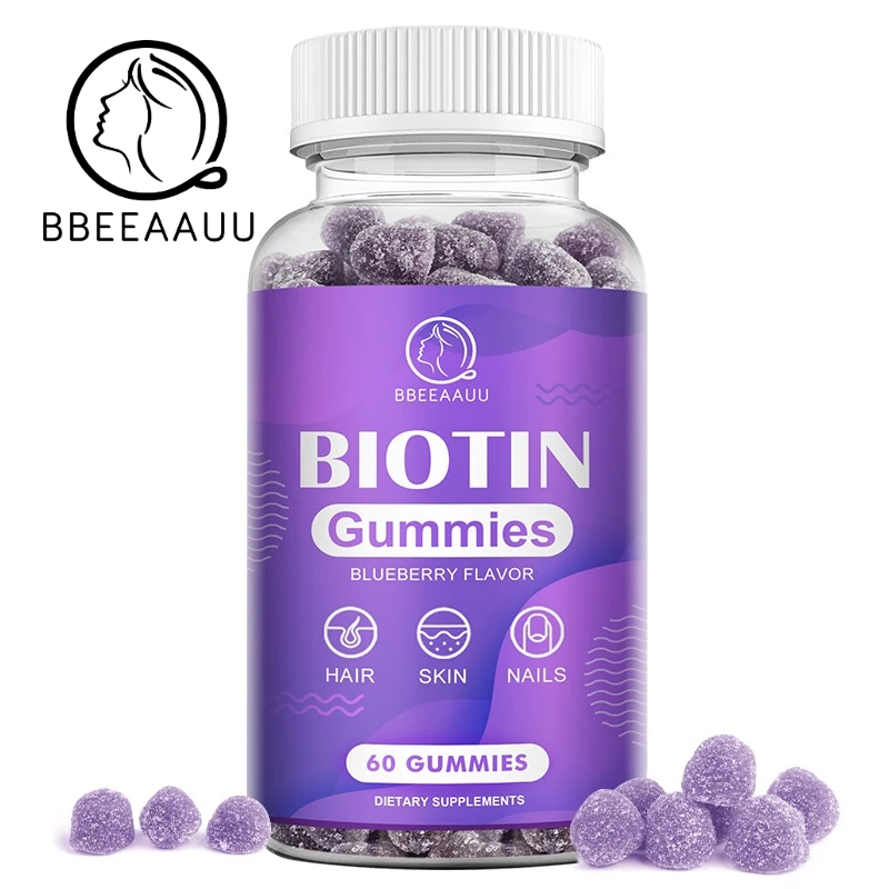 BBEEAAUU Biotin ไบโอติน 60pcs,Vitamin C,วิตามินซี,Stronger Hair, Skin & Nails health of the eyes, liver, nervous,beauty
