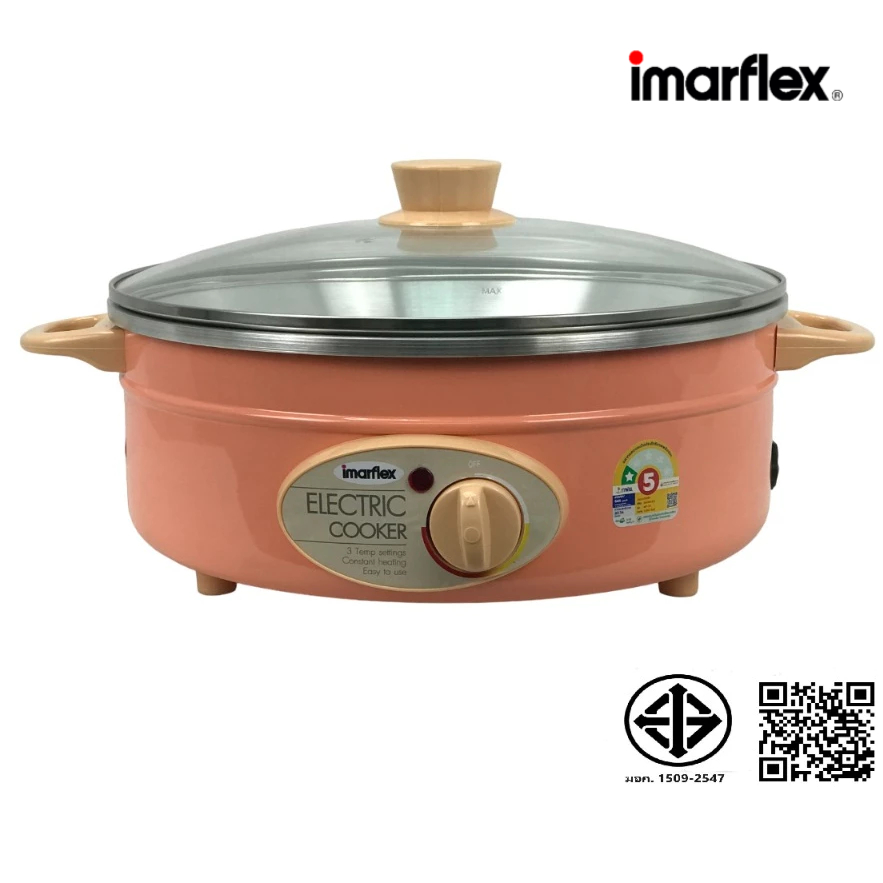 IMARFLEX_11 กระทะไฟฟ้าอลูมิเนียม ฝาแก้ว  ขนาด 3 ลิตร MP-20