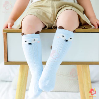 IVORYBABY ถุงเท้ายาวเด็กรุ่นยาวถึงเข่า ถุงเท้า ลายน่ารัก มีกันลื่น ผ้าฝ้าย ระบายอากาศ ถุงเท้าเด็กอ่อน