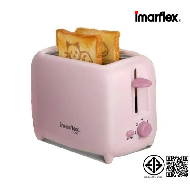 IMARFLEX_29 เครื่องปิ้งขนมปัง 2 แผ่น (ขนมปังปิ้งลายแมว)  IF-392