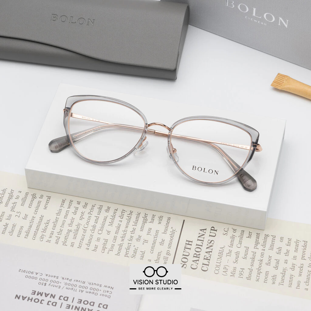 แว่นสายตา BOLON รุ่น Prague BJ6156 B13 Transparent Grey / Rose Gold