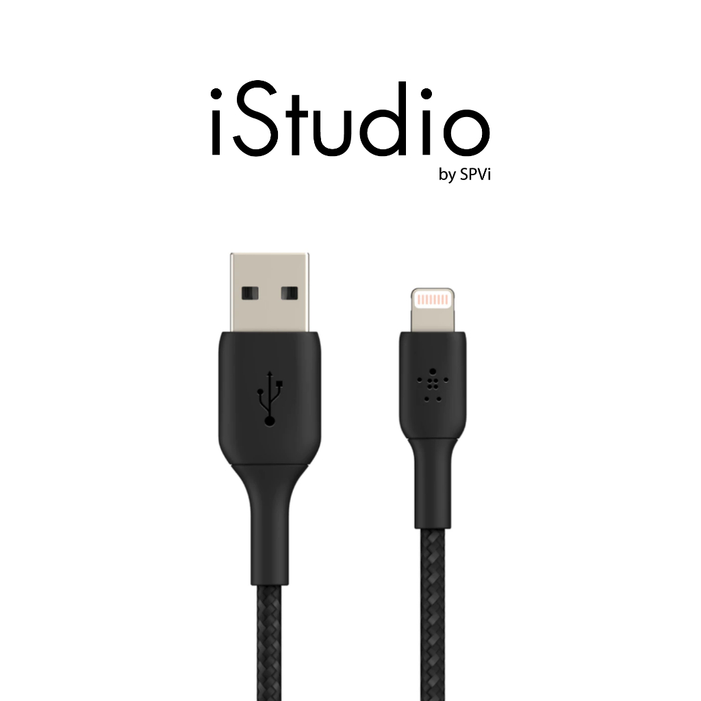 Belkin BOOSTCHARGE Braided Lightning Cable สายชาร์จ Lightning (2 เมตร) – Black