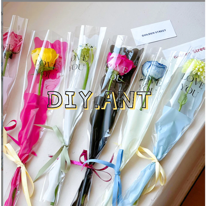 🎀แพ็ค 50 ใบ🎀 ถุงใส ถุงใส่ดอกไม้ ถุงพลาสติก ซองใส ซองสามเหลี่ยม ใส่ดอกไม้ แบบเดียว