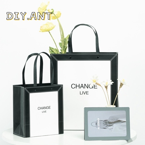 💐DIY💐 ถุงกระดาษ ถุงกระดาษหนา ใส่ของขวัญ ของรับไหว้ แบบมีขอบ (พร้อมส่ง)
