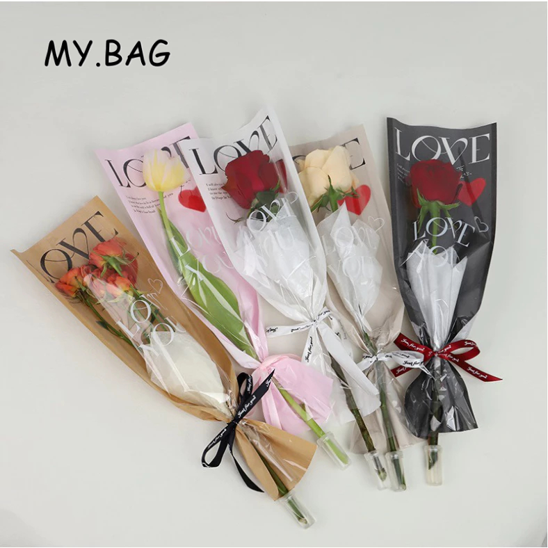 🧸🧸BAG🧸🧸 (ยกแพ็ค20ใบ) ถุงใส่ดอกไม้ ถุงใส่ดอกกุหลาบ ซองใส่ดอกไม้ ซองแก้ว