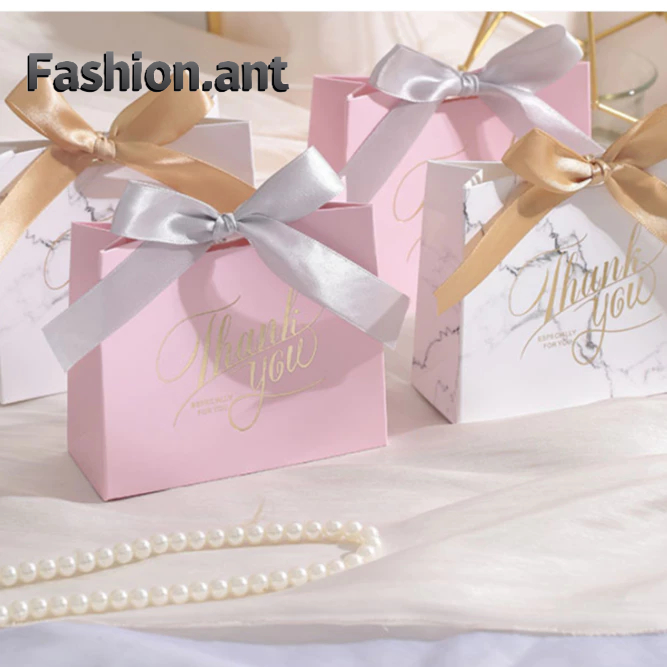 ✅สินค้าพร้อมส่ง✅กล่องของชำร่วย งานแต่ง กล่องของขวัญ ผูกโบว์ ใส่ขนม ใส่เครื่องประดับ