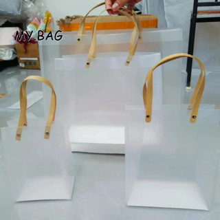 🌷🌷BAG🌷🌷 ถุงพลาสติก หูน้ำตาล โปร่งใส ถุงPP ถุงของขวัญ ใส่ของช…