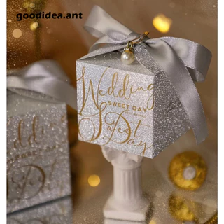 GIDA✏️(พร้อมส่ง) กล่องของขวัญ กล่องขนม กลอ่งของชำร่วย กล่องทรงสี่เหลี่ยมเคลือบเพชร