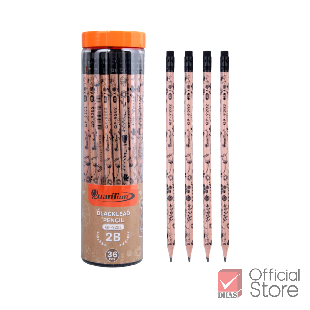 Quantum ดินสอ ดินสอดำ 2B No.QP9202 จำนวน 36 แท่ง/กระบอก