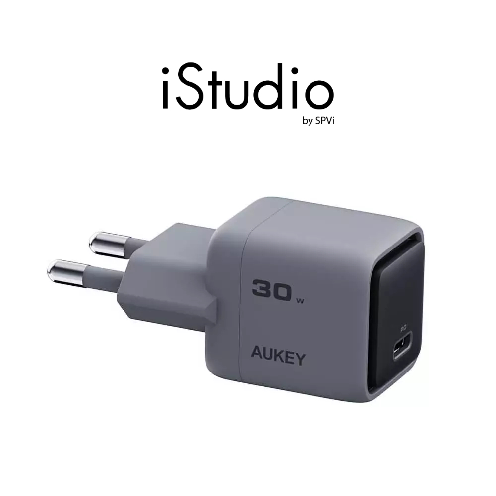 อะแดปเตอร์ AUKEY Wall USB Charger 1 USB-C (PD30W) GaN Gray (PA-C1) (TISI)