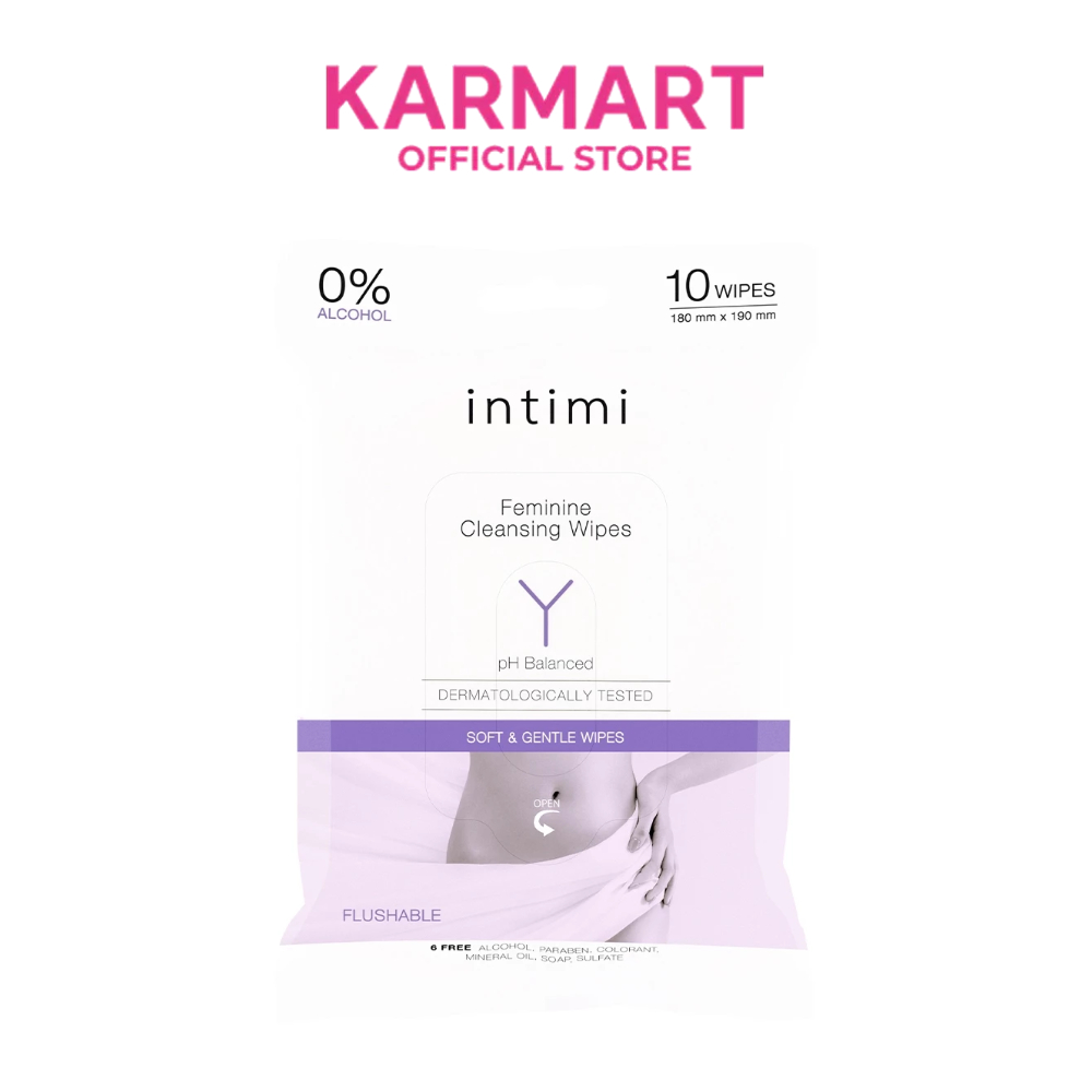 Intimi เฟมินีนคลีนซิ่งไวพส์ 10แผ่น อินทิมี่
