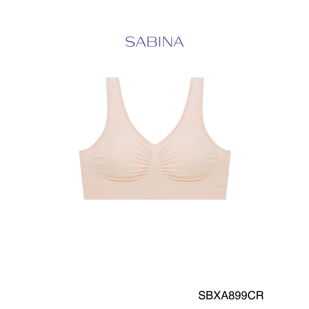 [Online Exclusive]  Sabina เสื้อชั้นใน Seamless Fit รุ่น Habpy Lady รหัส SBXA899 สีครีม