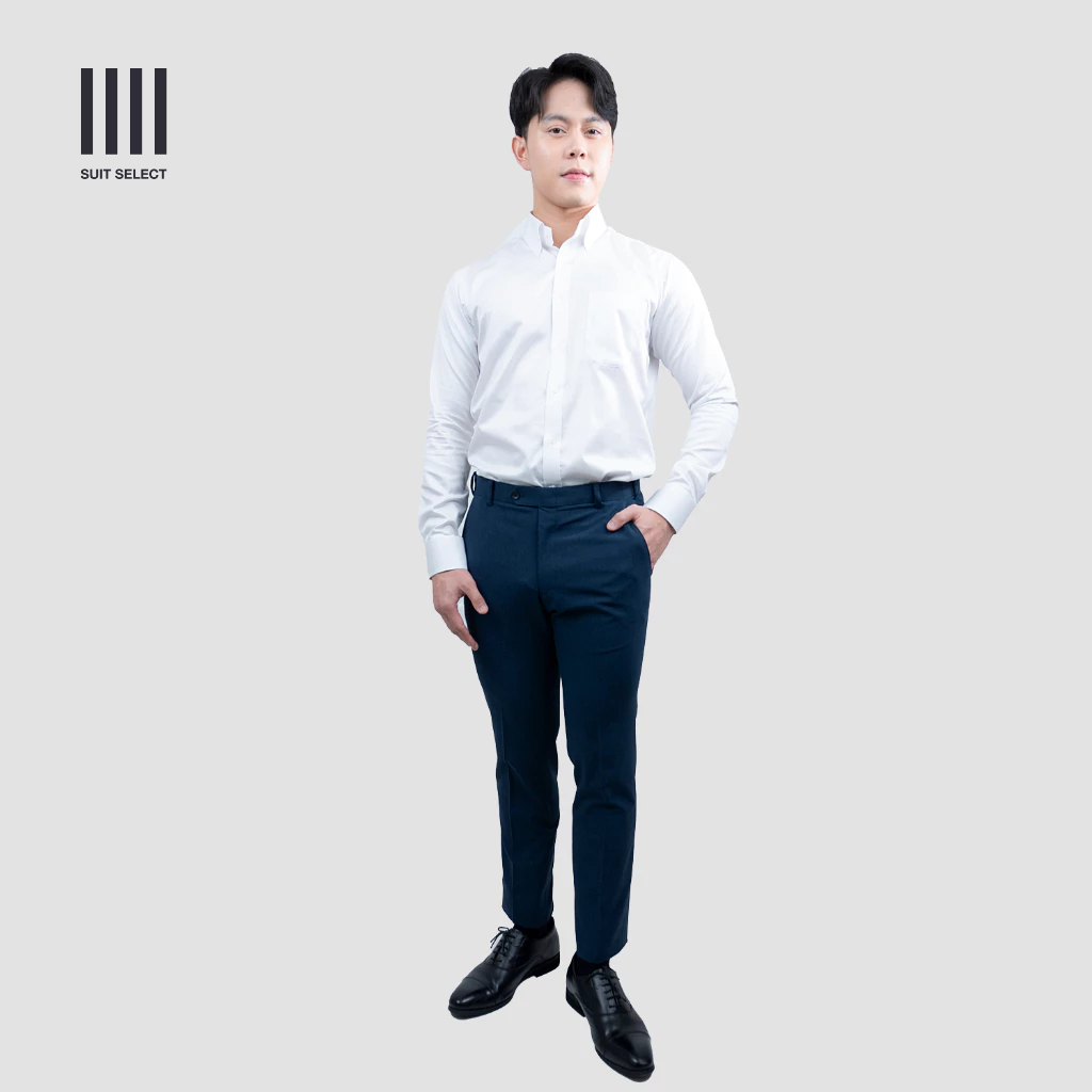 SUIT SELECT 4S SUPER NON-IRON PANTS (Navy) กางเกงสีน้ำเงิน ซักเครื่องได้ ไม่ต้องรีด