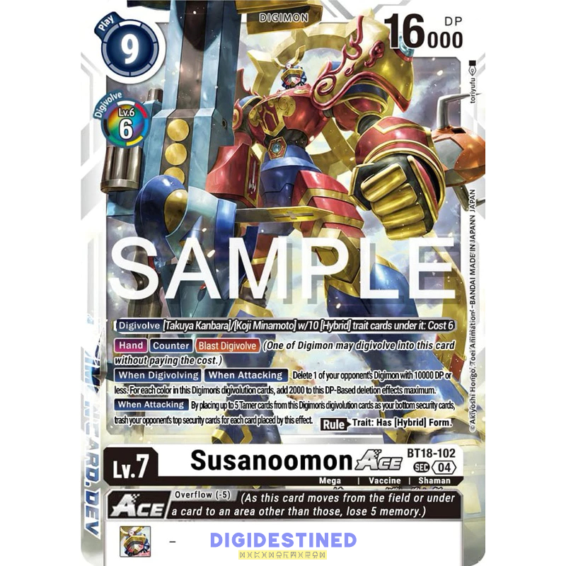 [Digimon] Susanoomon ACE BT18-102 Digimon Card การ์ดสะสมดิจิม่อน ร้านDDN